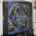 A08. Limited edition serigraph "Line Symphony" by Jiang Tiefeng. 291/350 52"h x 52"w  